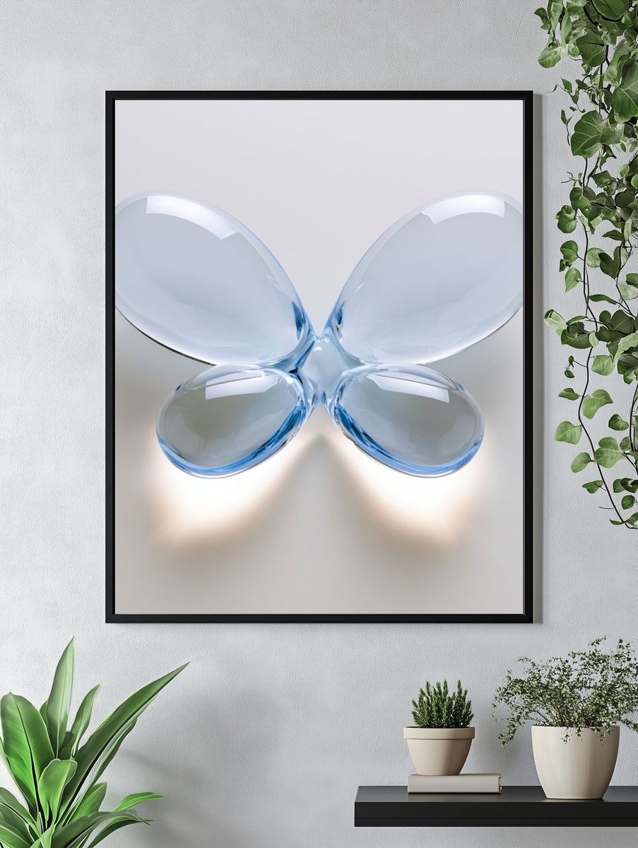 Glass Butterfly Abstract Poster. — room view 4