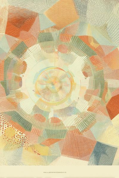 Pastel Geometric Sunburst Poster.