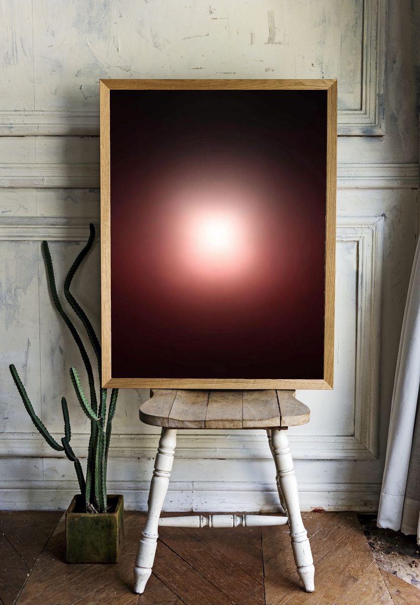 Crimson Glow Abstract Poster. room preview