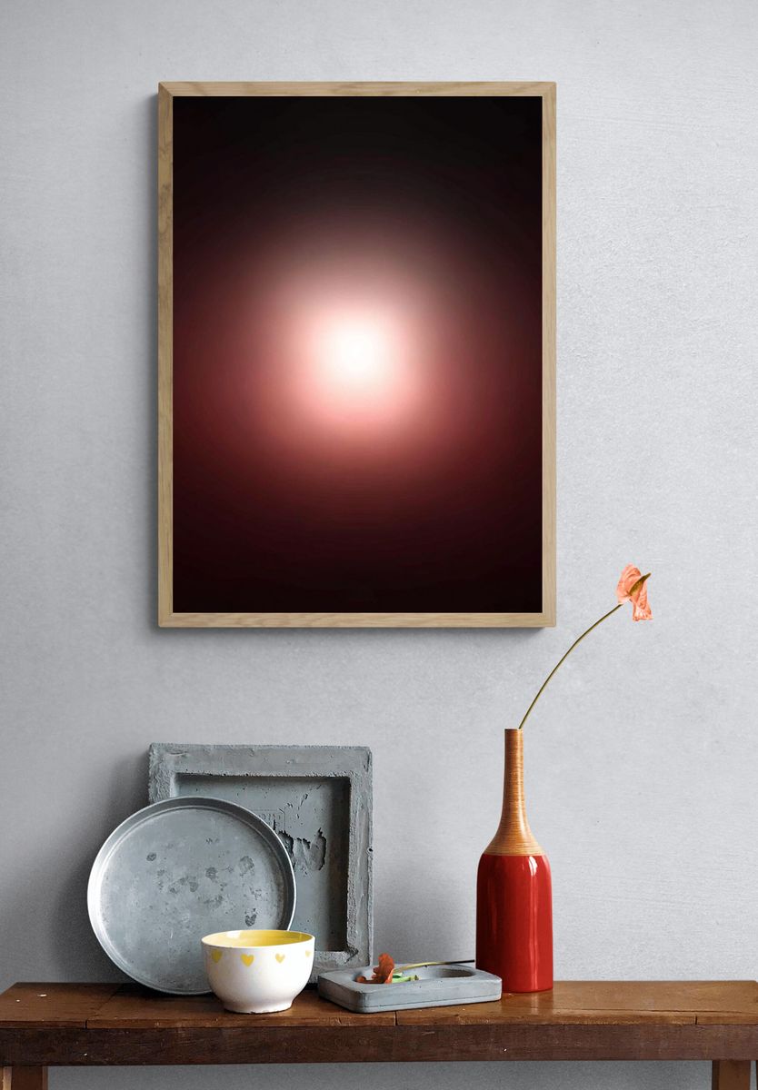 Crimson Glow Abstract Poster. — room view 3