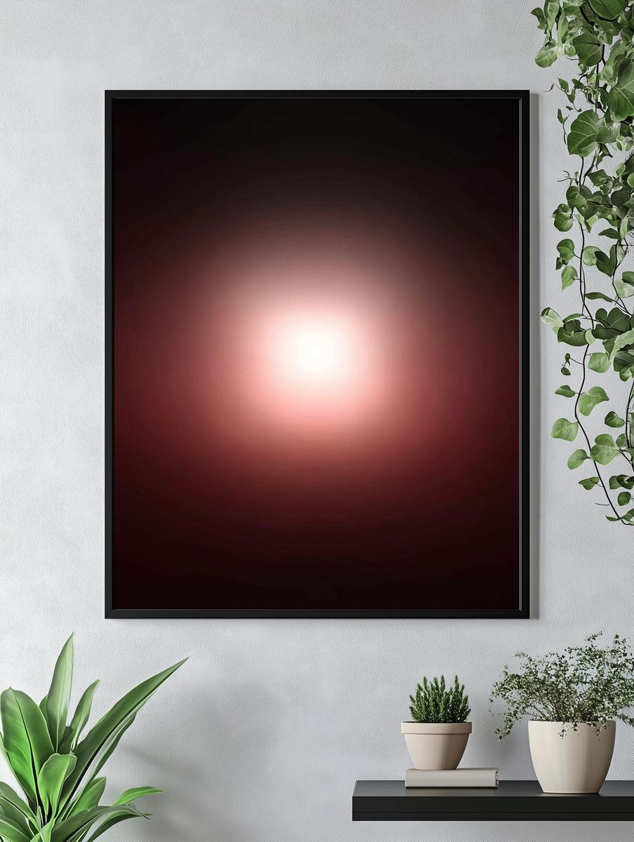 Crimson Glow Abstract Poster. — room view 4