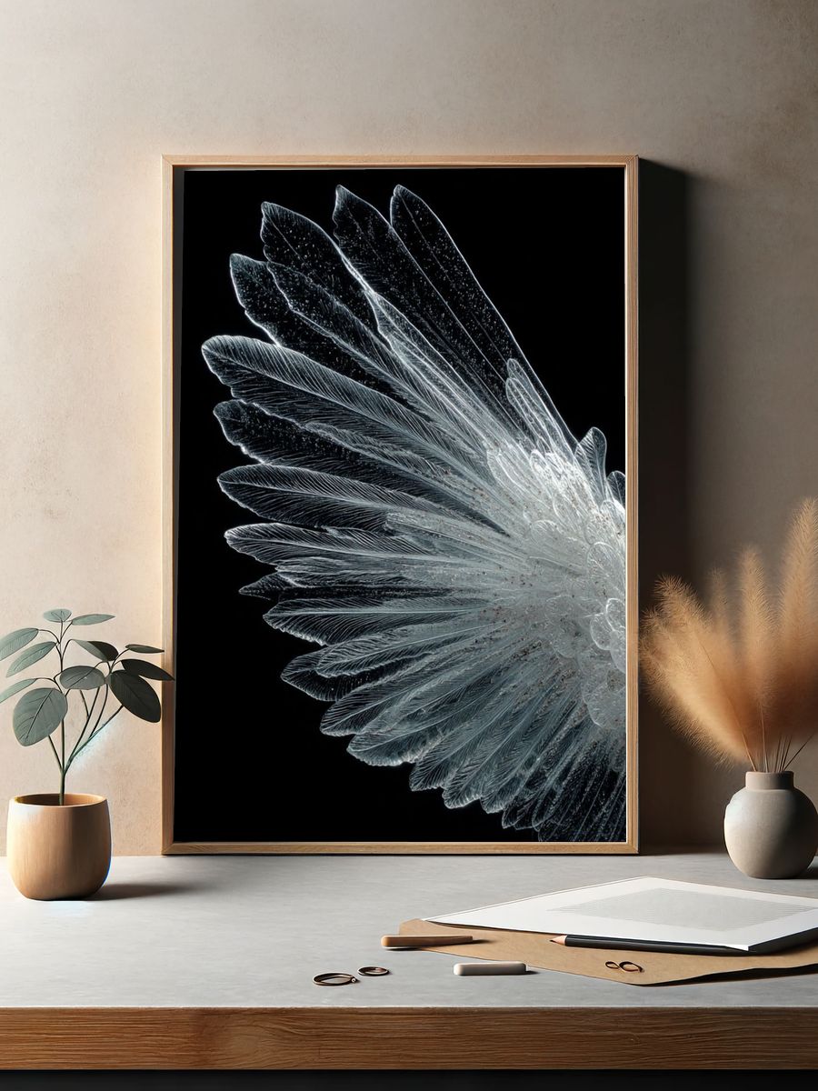 Crystal Feather Abstract Print. — room view 2