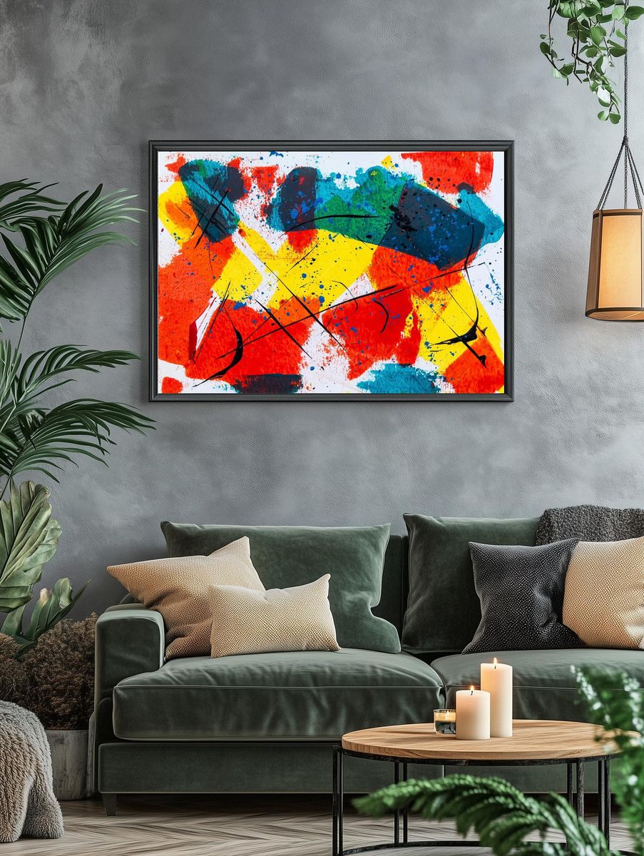 Free bold abstract painting background. — room view 4