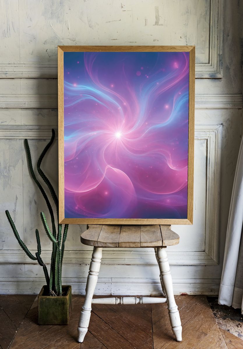 Cosmic Aurora Glow Print. — room view 1