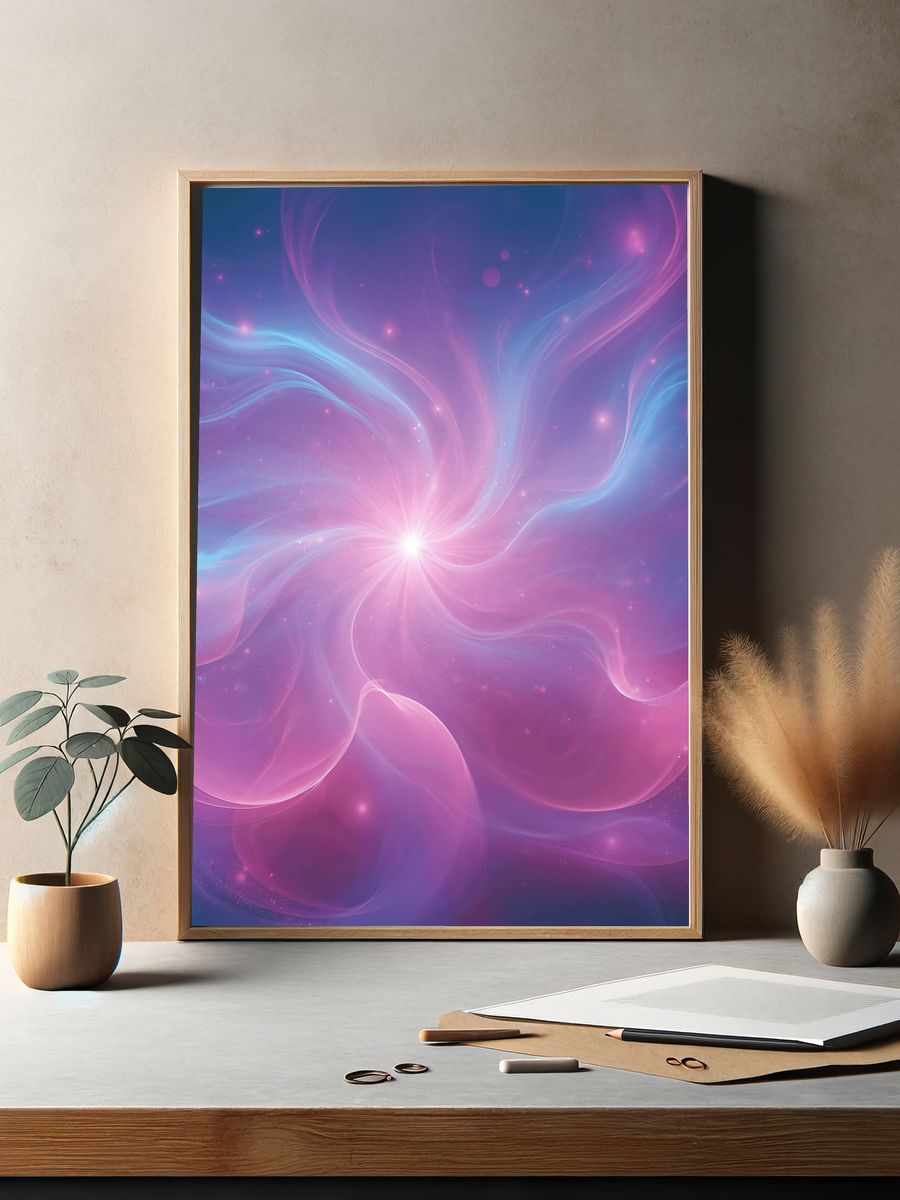 Cosmic Aurora Glow Print. — room view 2