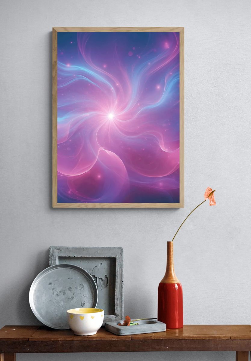 Cosmic Aurora Glow Print. — room view 3