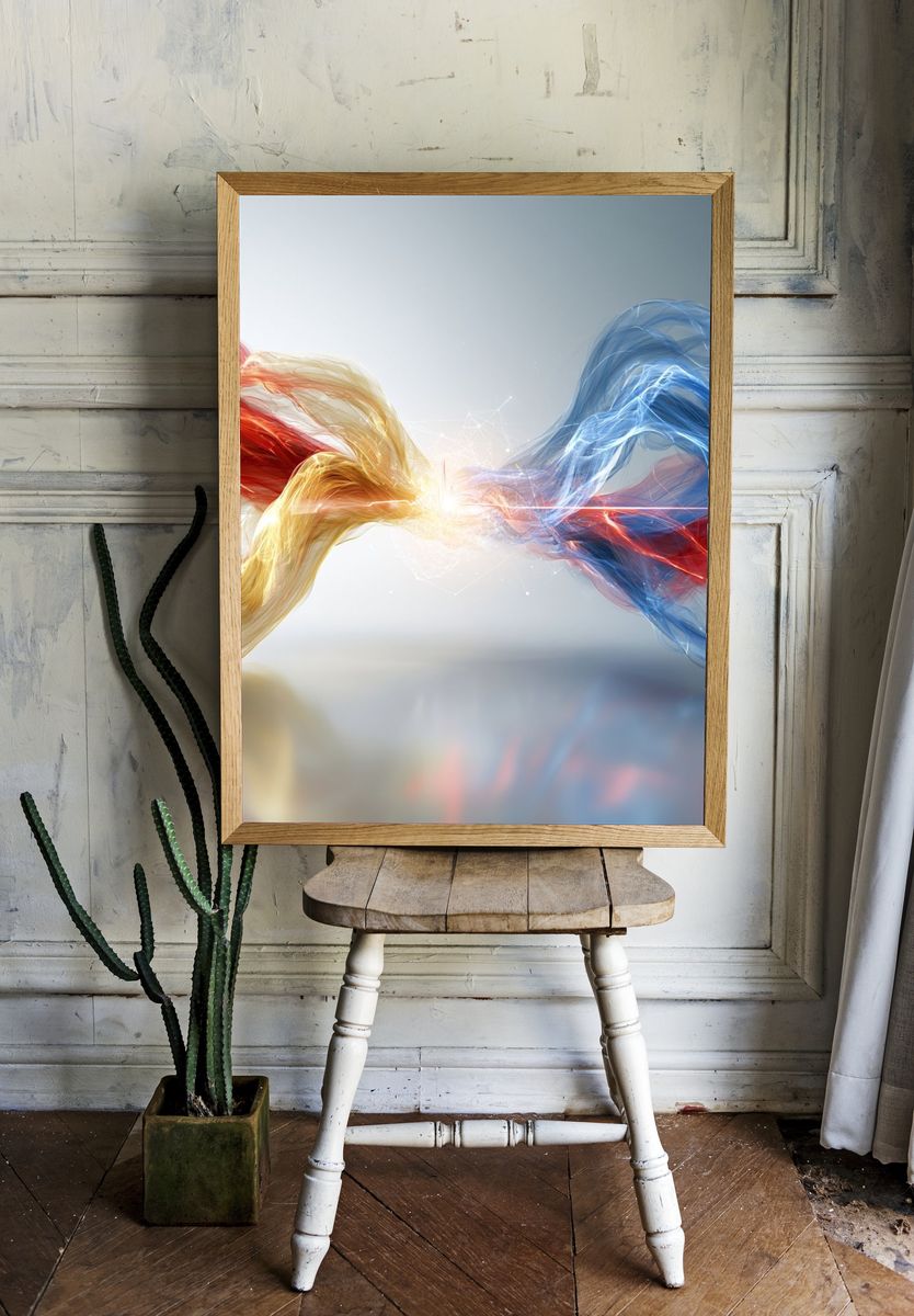 Chromatic Flow Abstract Poster. room preview