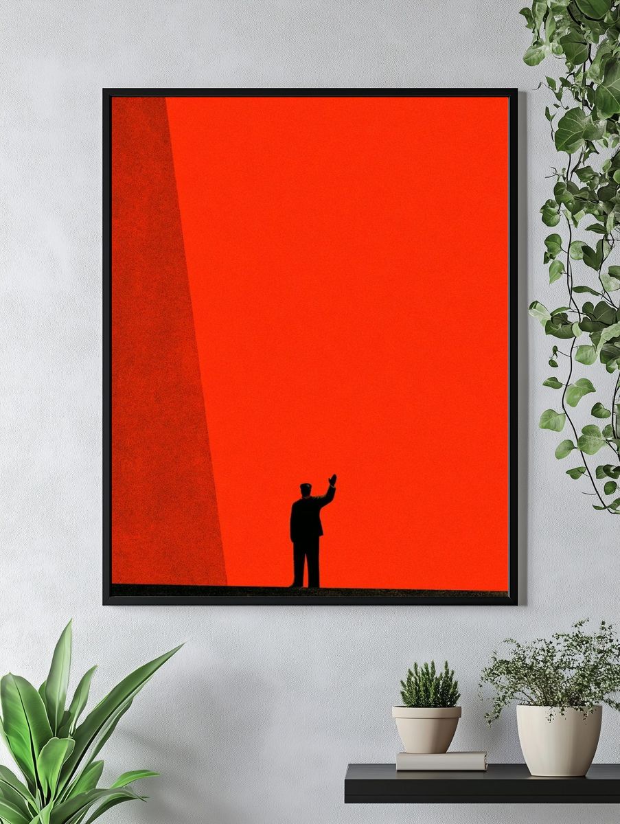 Red Minimalist Silhouette Poster. — room view 4