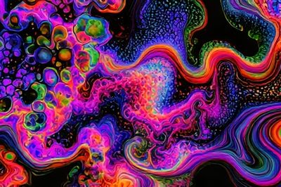 Neon Liquid Swirl Abstract Poster.