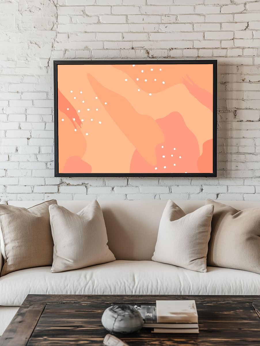 Beige Memphis style pattern background room preview