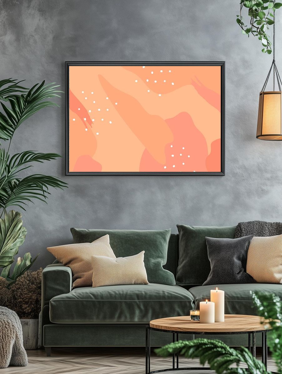 Beige Memphis style pattern background. — room view 4