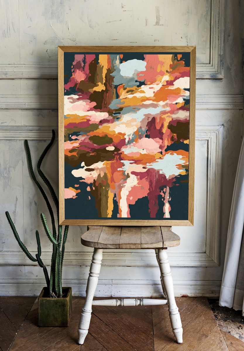 Abstract Cloud Burst Poster. — room view 1