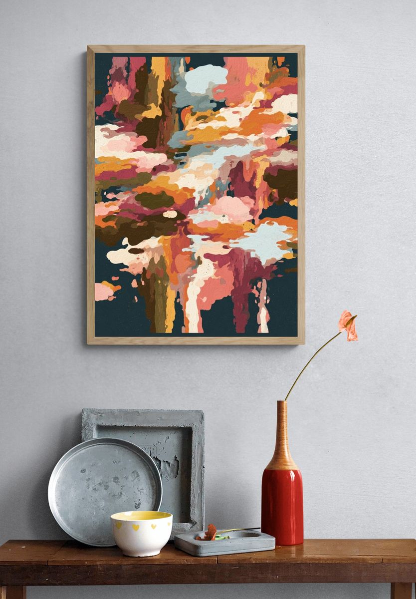 Abstract Cloud Burst Poster. — room view 3