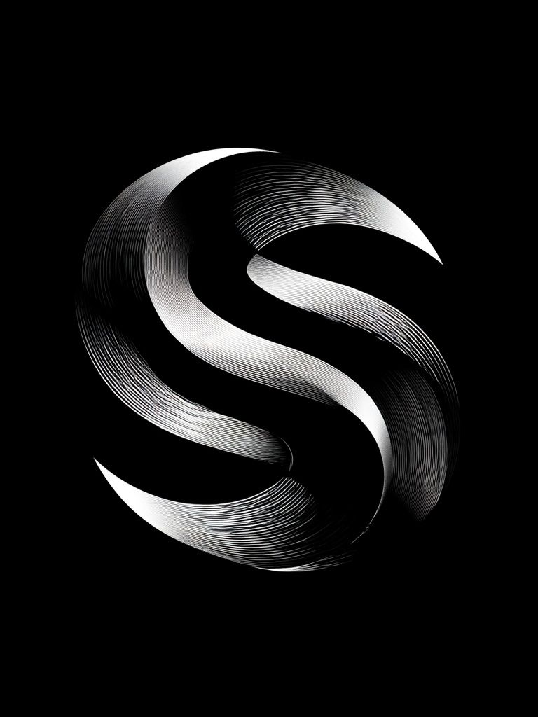 Abstract Monochrome S Poster. poster detail
