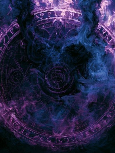 Mystic Smoke Circle Abstract Print.