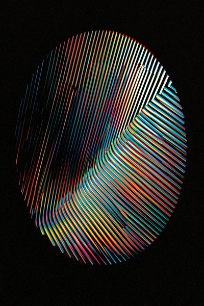 Neon Ribbon Orb Abstract Poster.