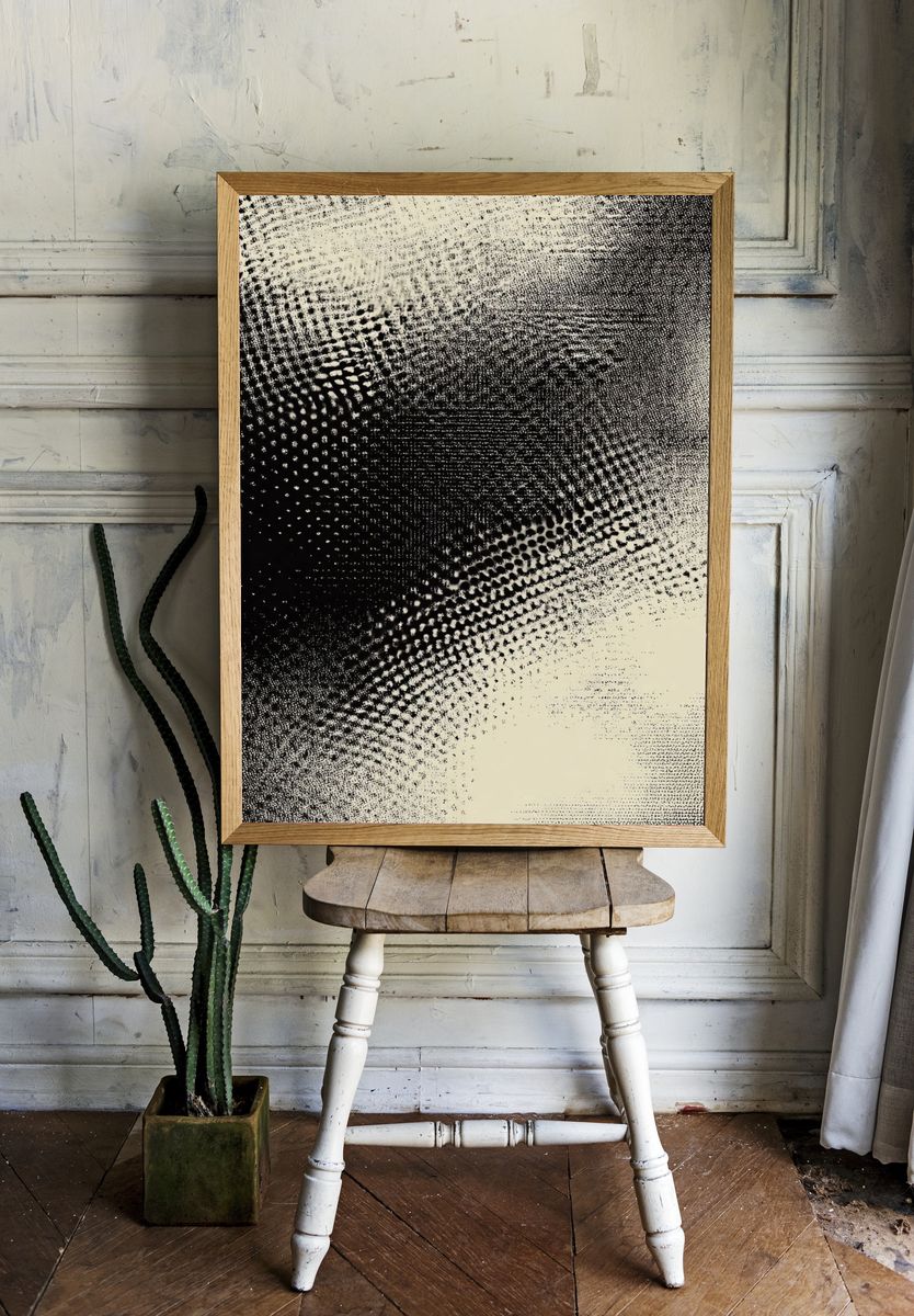 Halftone Monochrome Abstract Poster. — room view 1