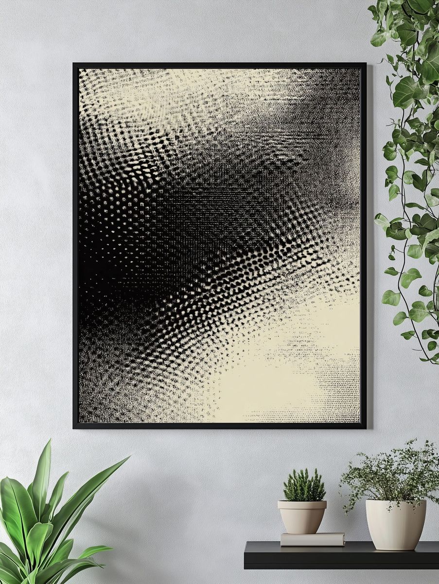 Halftone Monochrome Abstract Poster. — room view 4