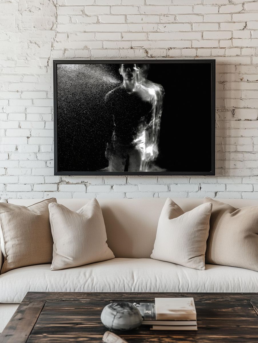 Abstract Human Silhouette Print. room preview