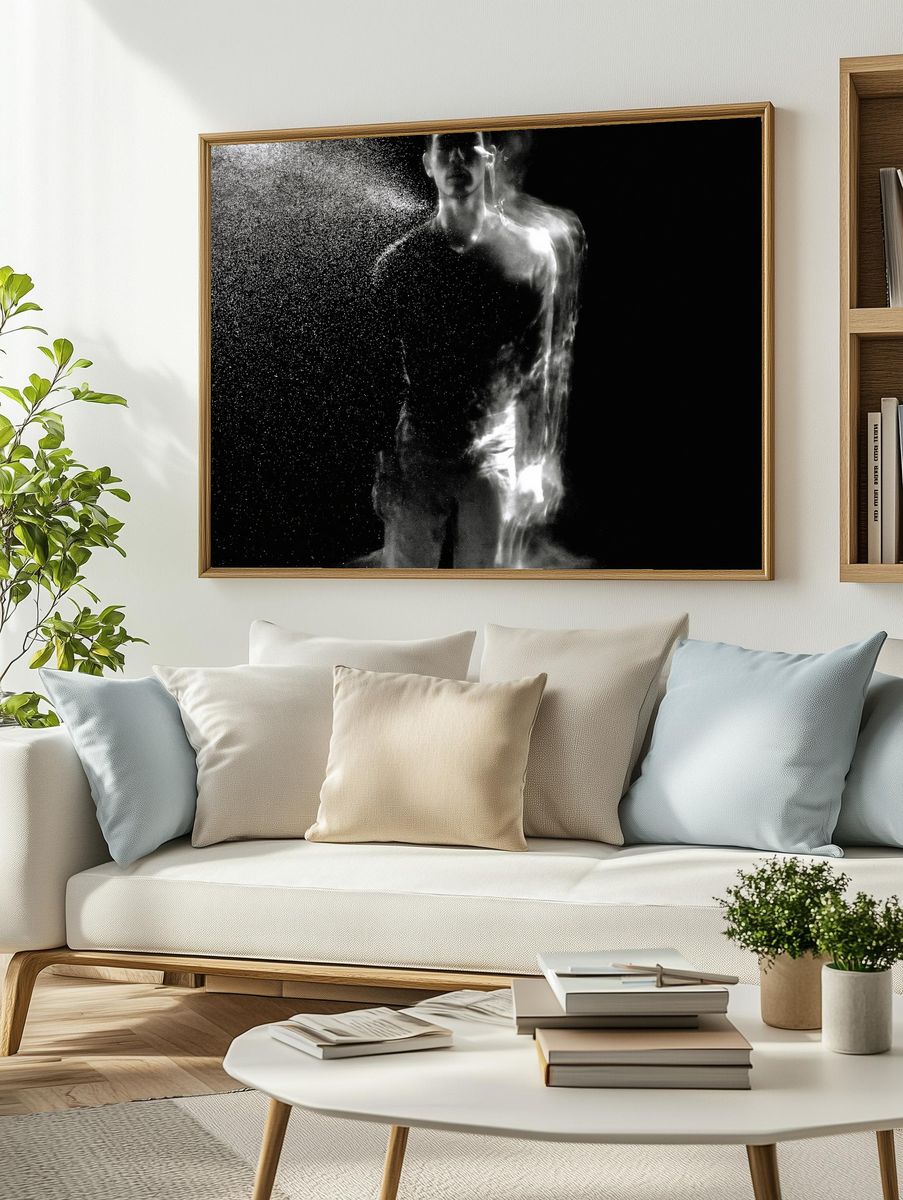 Abstract Human Silhouette Print. — room view 2