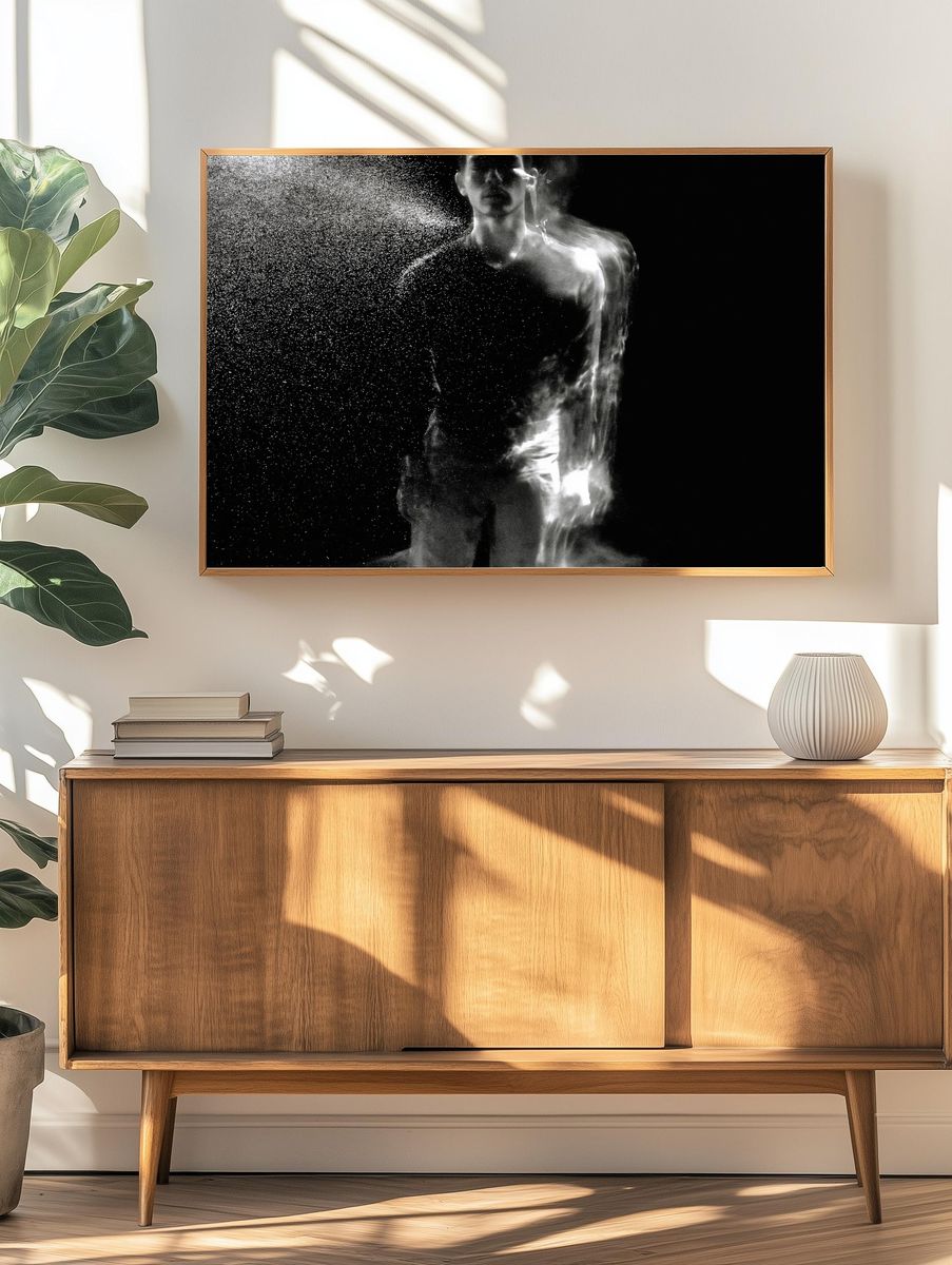 Abstract Human Silhouette Print. — room view 3
