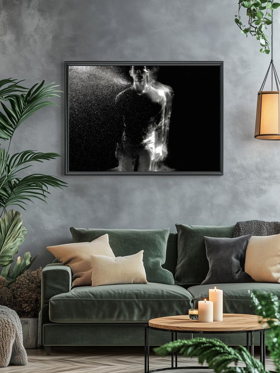 Abstract Human Silhouette Print. — room view 4