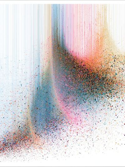 Pastel Color Burst Abstract Poster.