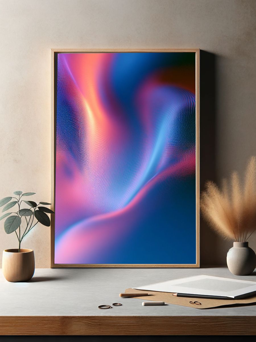 Neon Silk Abstract Poster. — room view 2