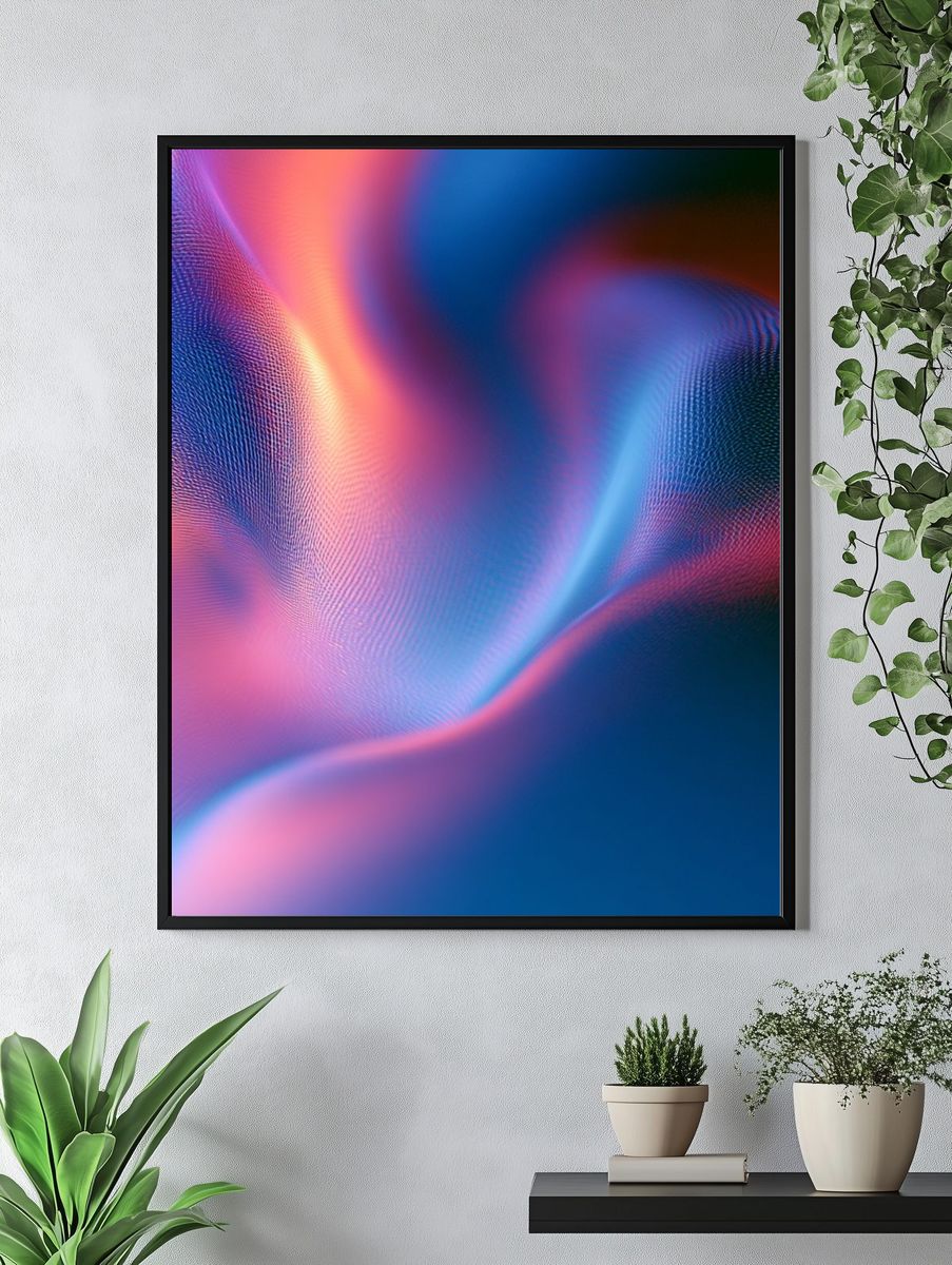 Neon Silk Abstract Poster. — room view 4