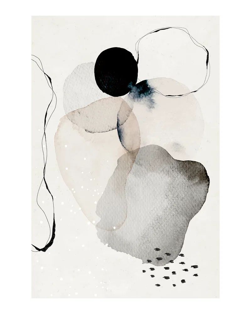 Abstract watercolor circles wall art. poster detail