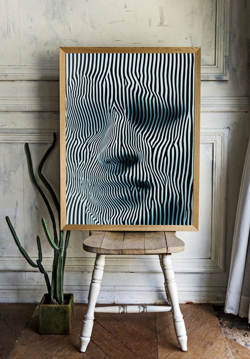 Optical Zebra Stripes Abstract Poster. room preview