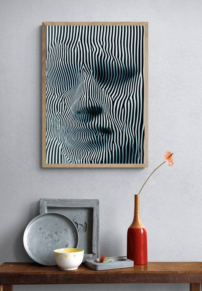 Optical Zebra Stripes Abstract Poster. — room view 3