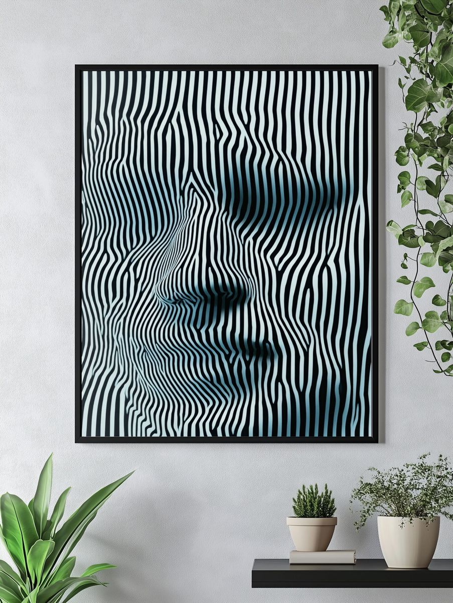 Optical Zebra Stripes Abstract Poster. — room view 4