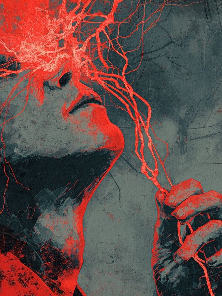 Crimson Mind Abstract Poster. poster detail