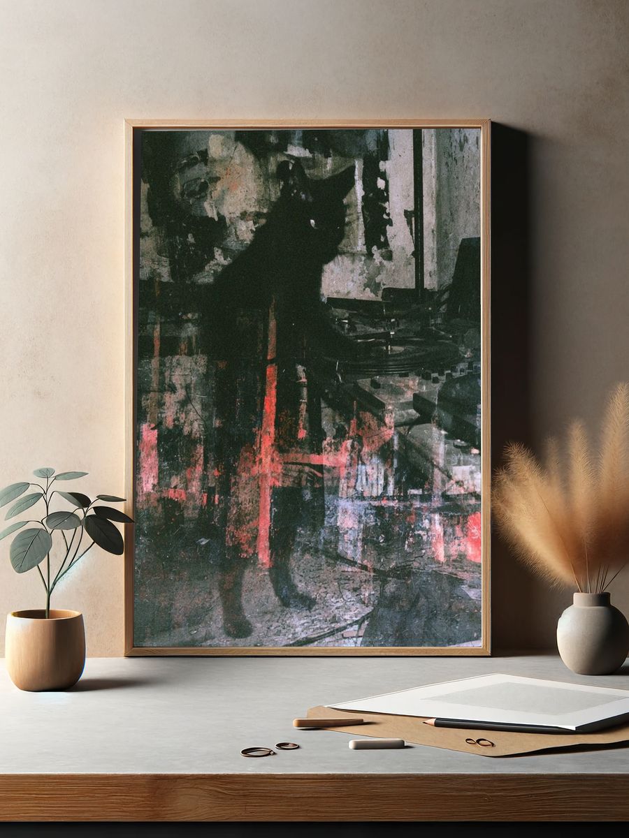 Industrial Glitch Abstract Print. — room view 2