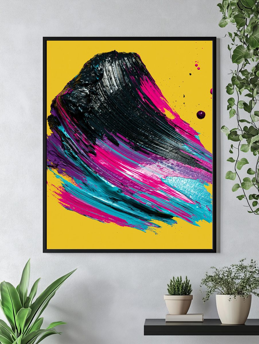 Neon Impasto Abstract Poster. — room view 4