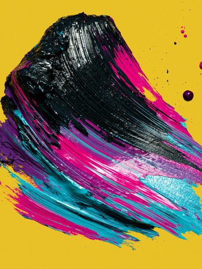 Neon Impasto Abstract Poster.