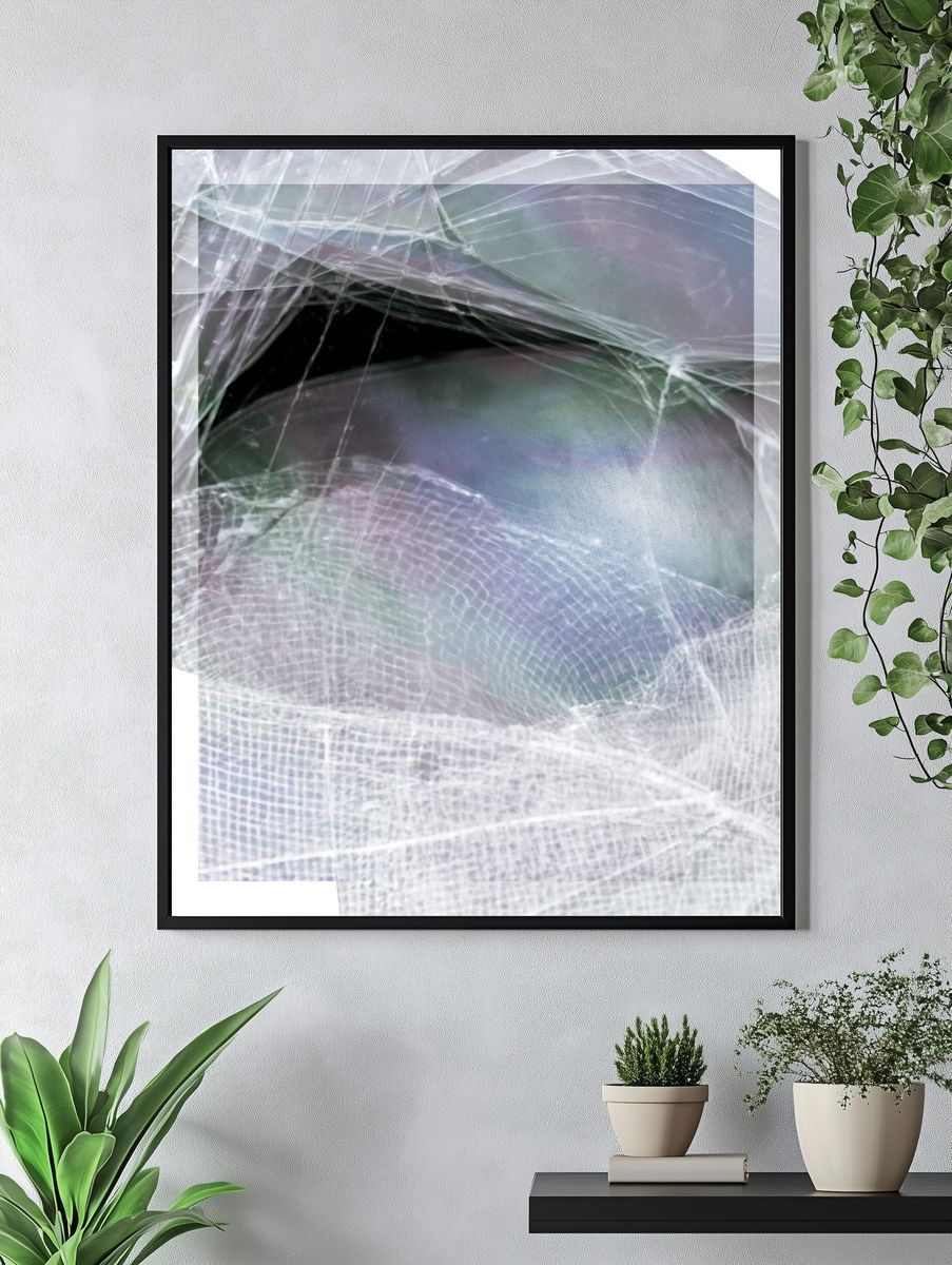 Iridescent Veil Abstract Poster. — room view 4