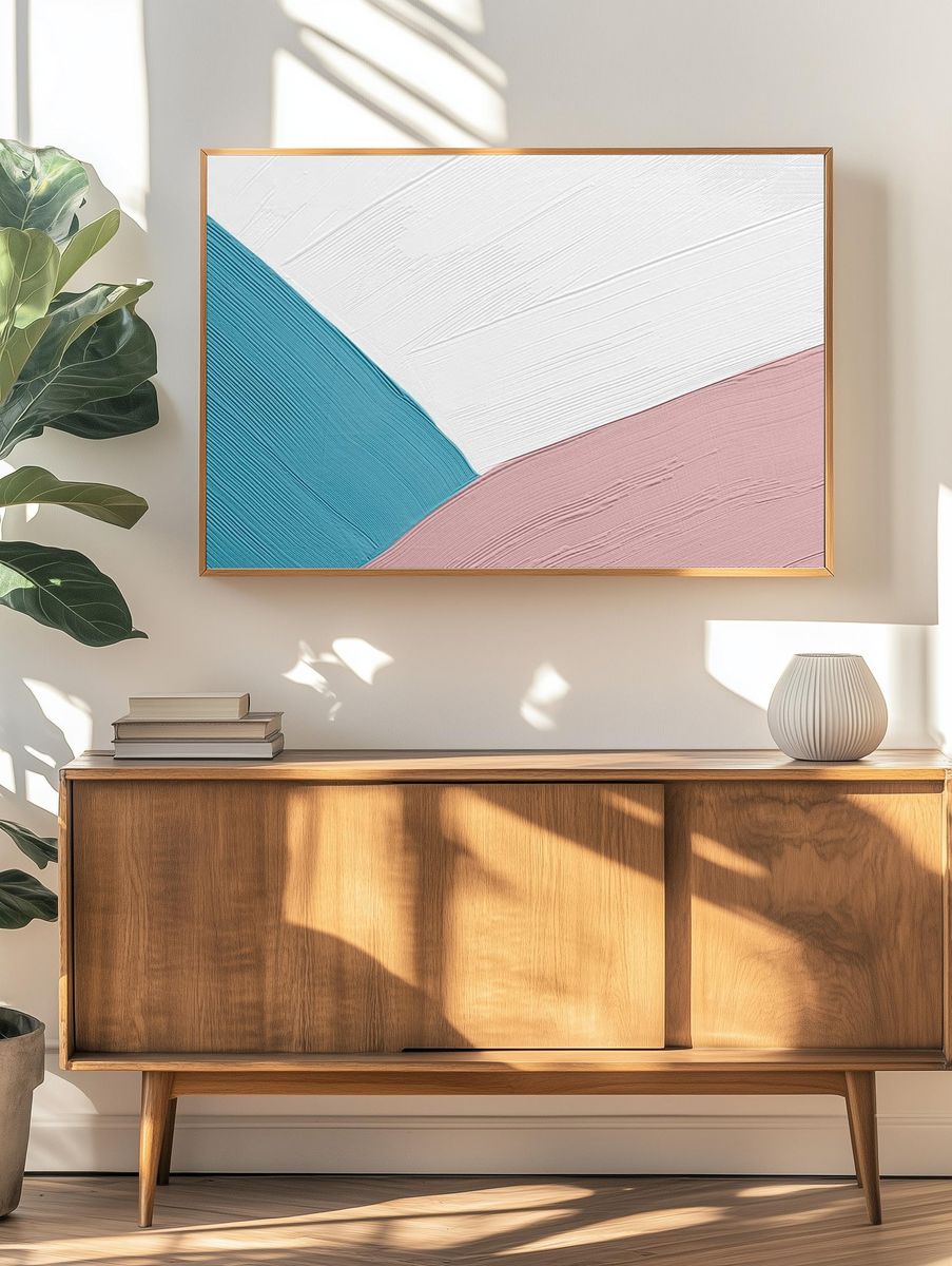 Colorful brush paint textured background. — room view 3