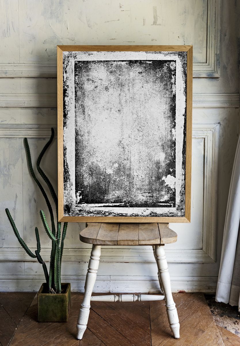 Grunge Monochrome Abstract Poster. room preview