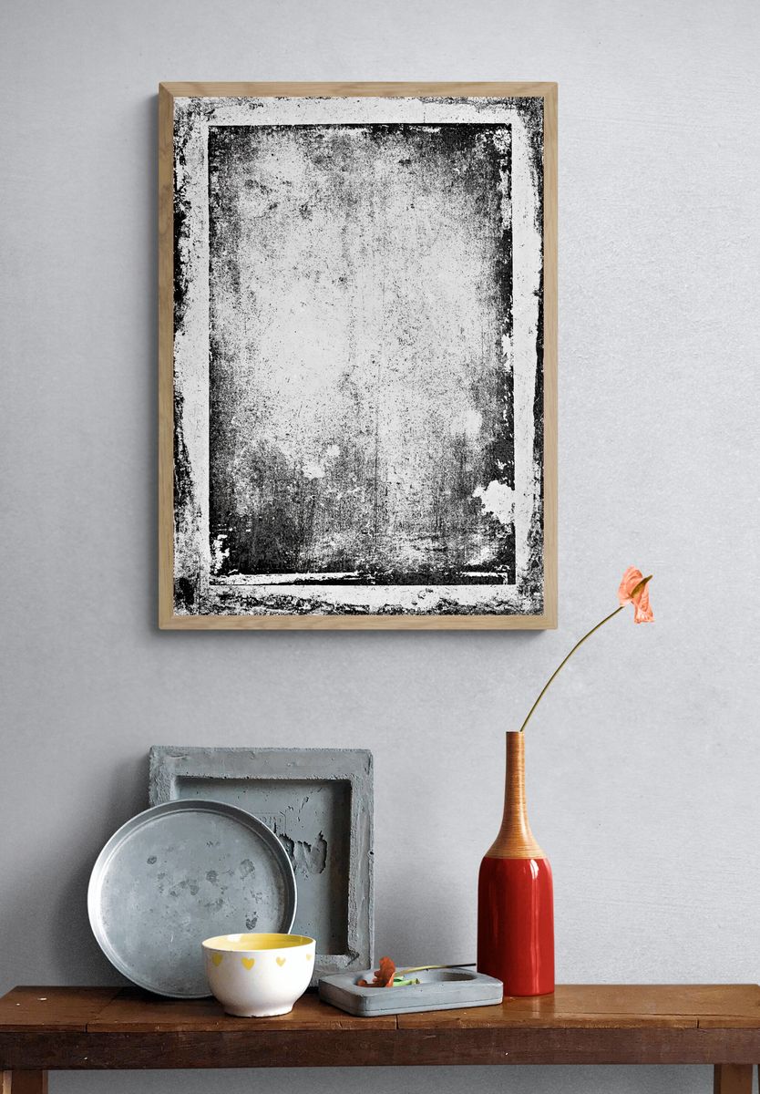 Grunge Monochrome Abstract Poster. — room view 3