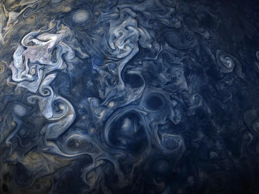 Jupiter Blues. Original NASA. Digitally. poster — abstract art