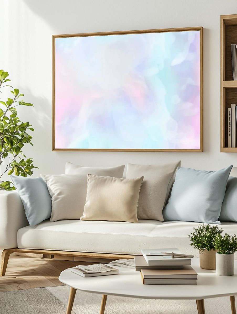Vibrant blue watercolor painting background. — room view 2