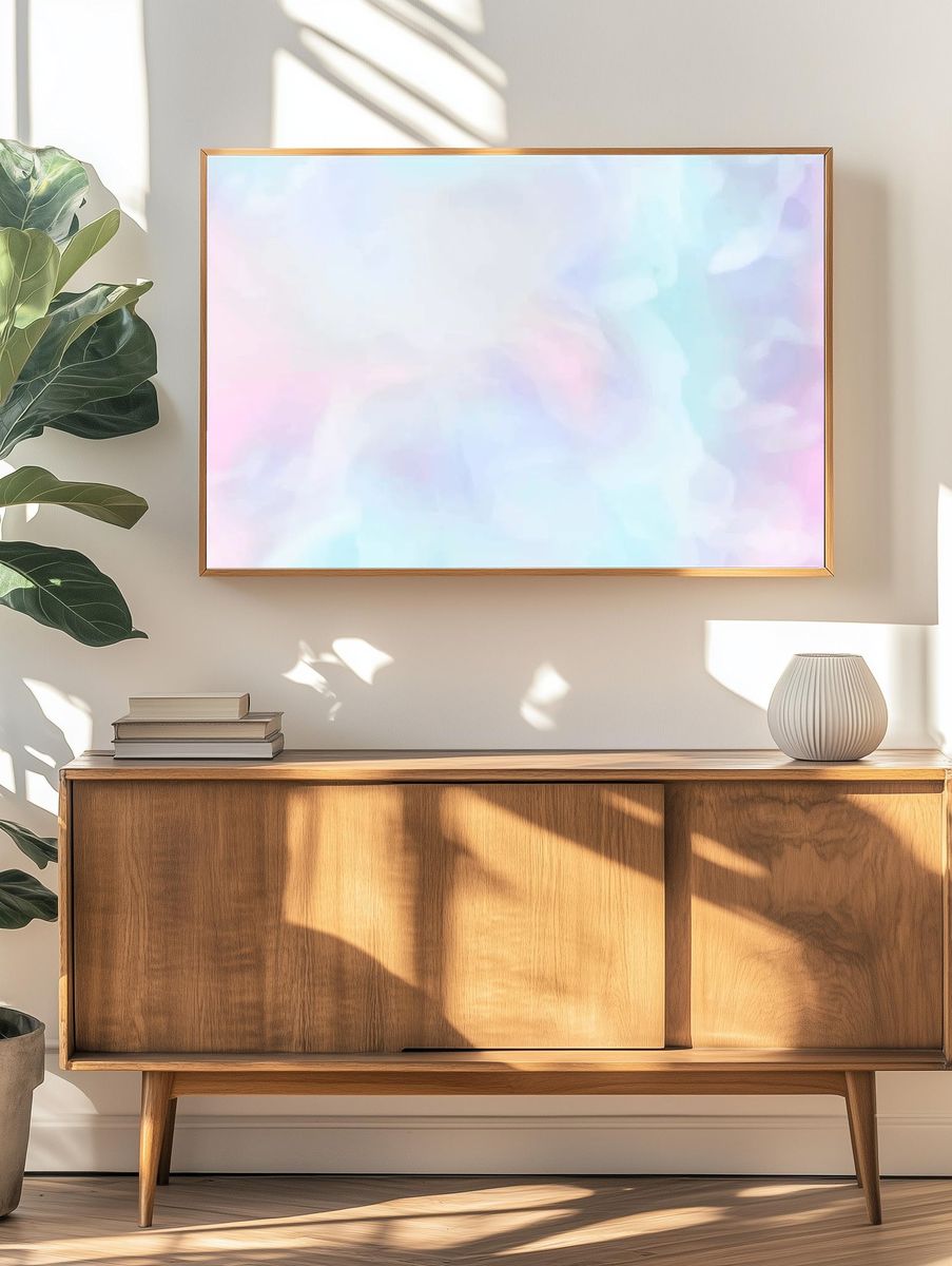 Vibrant blue watercolor painting background. — room view 3