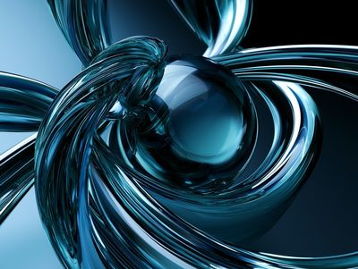 Blue Glass Orb Abstract Poster.