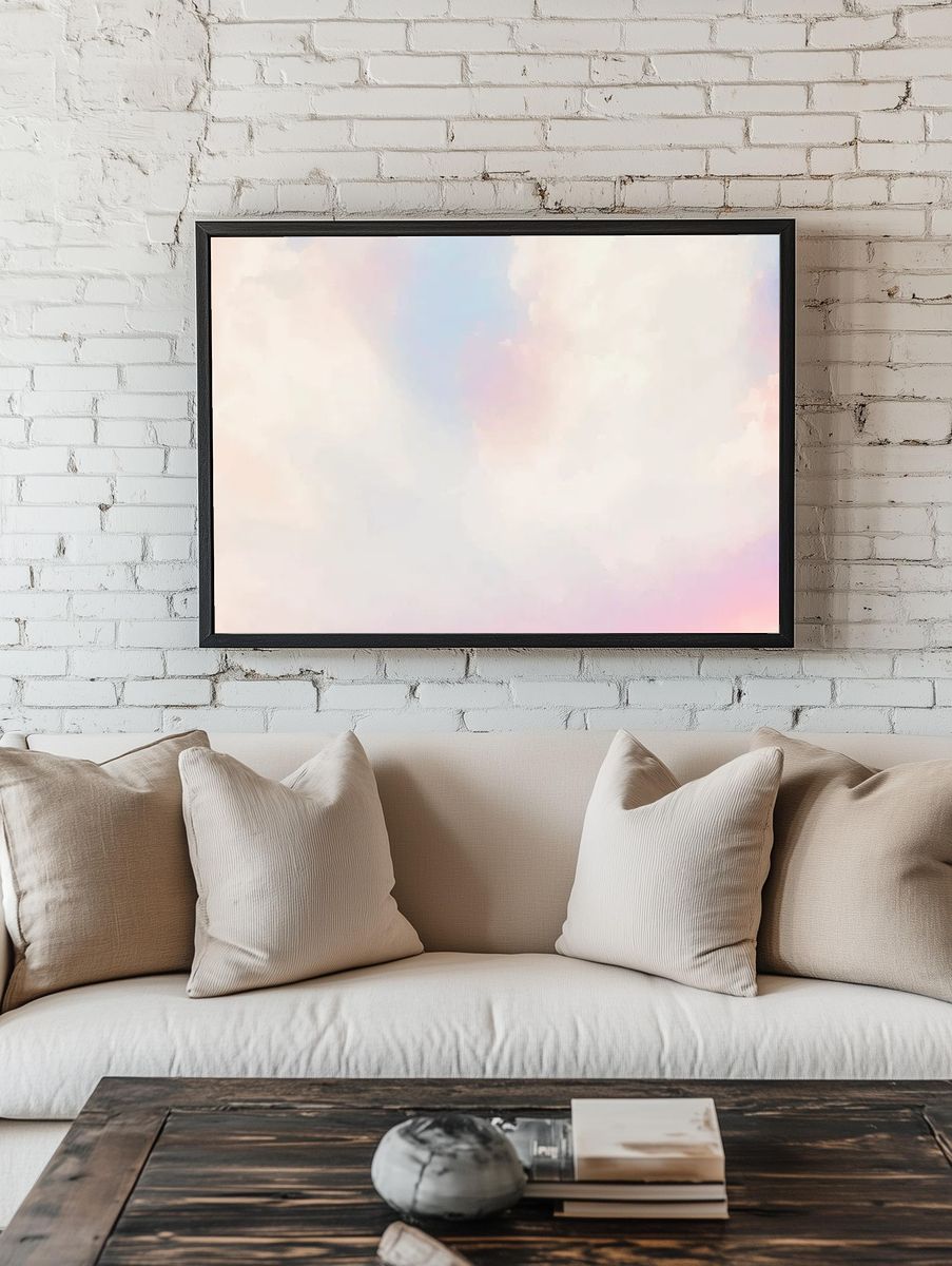 Pastel cloud computer wallpaper, cute. room preview