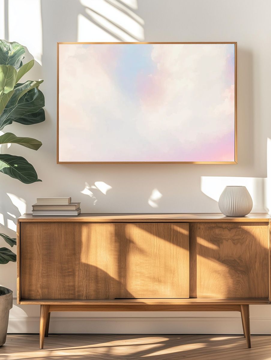 Pastel cloud computer wallpaper, cute. — room view 3