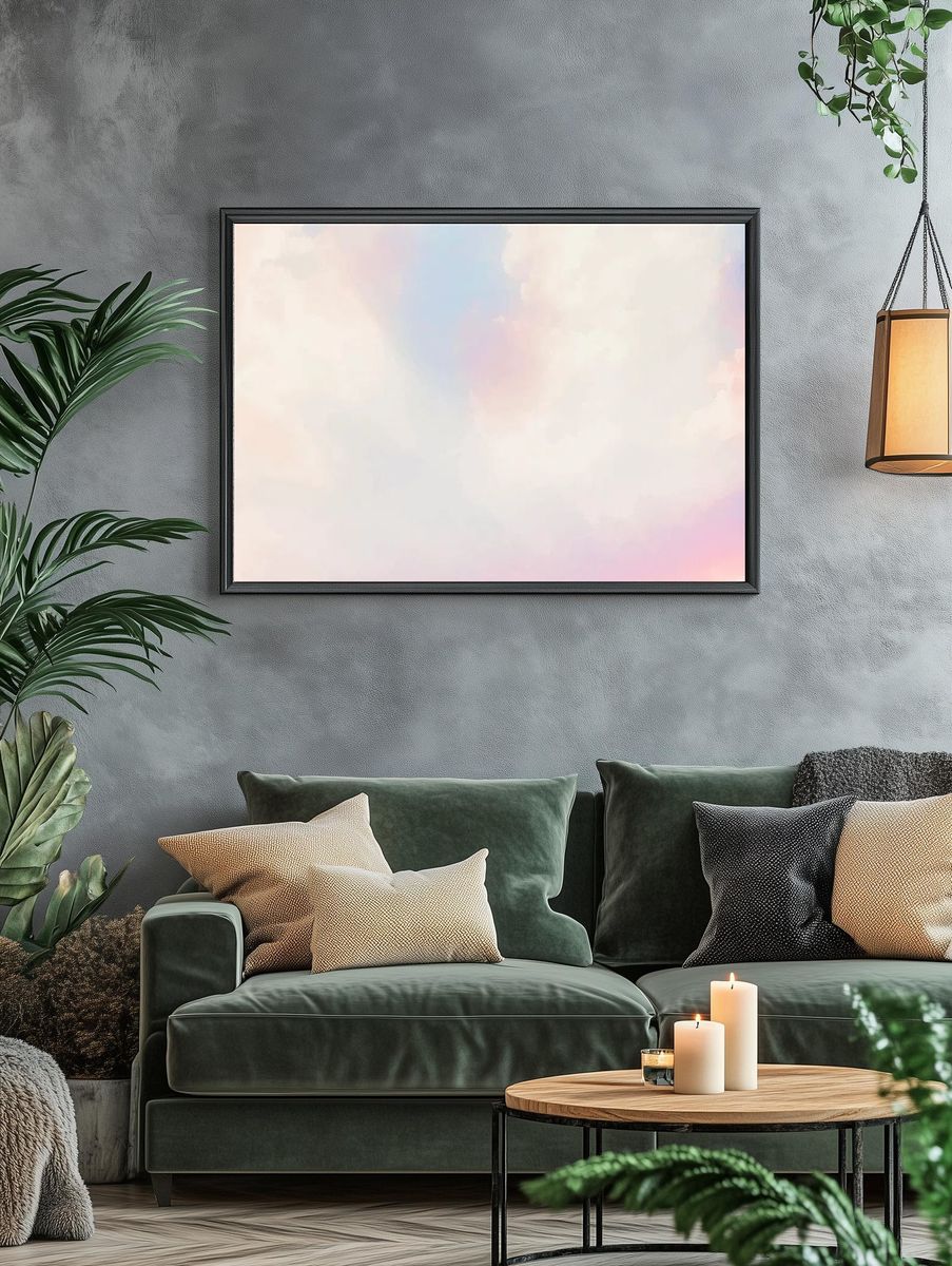 Pastel cloud computer wallpaper, cute. — room view 4