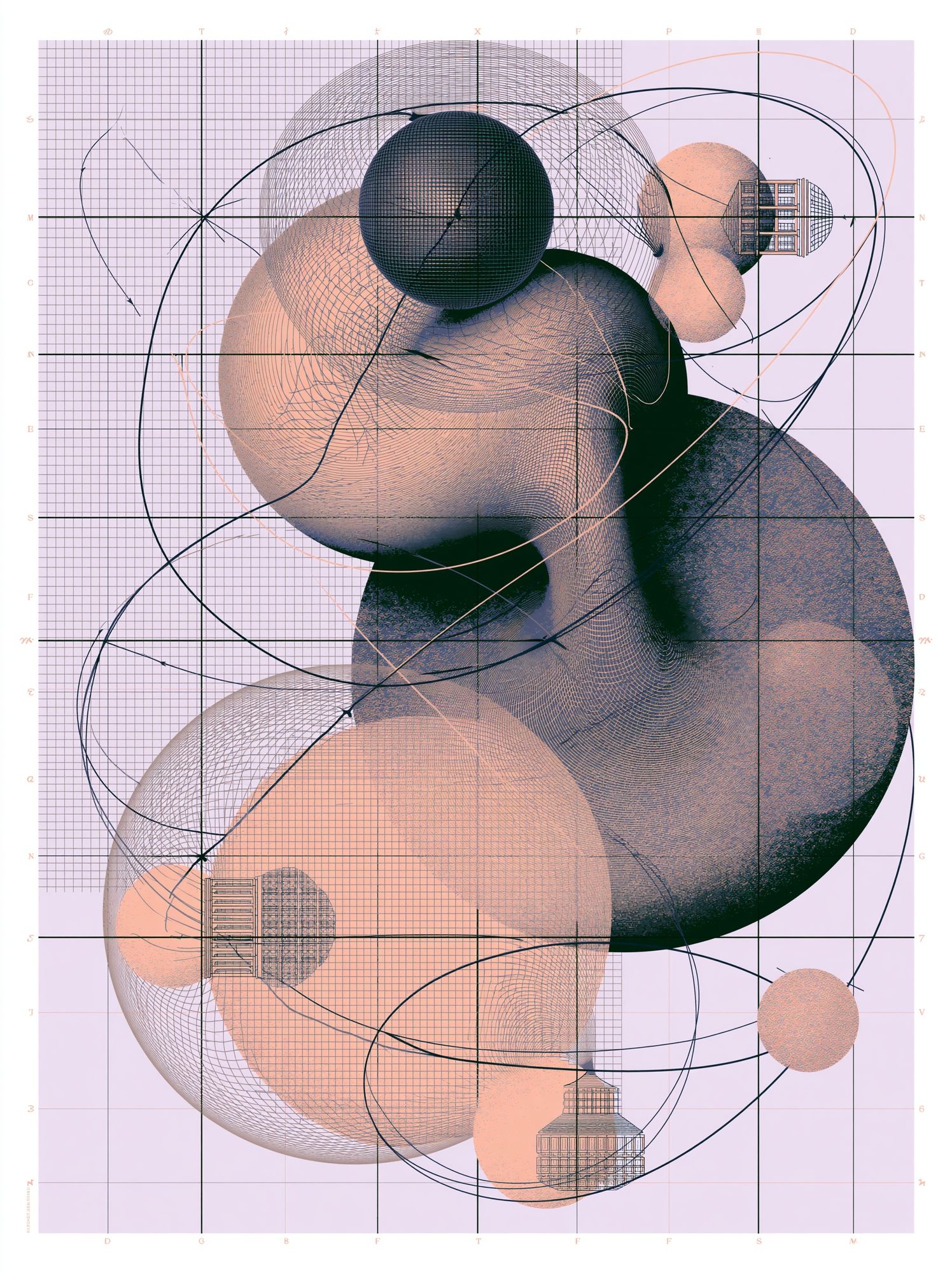 Geometric Orbital Abstract Poster. poster — abstract art