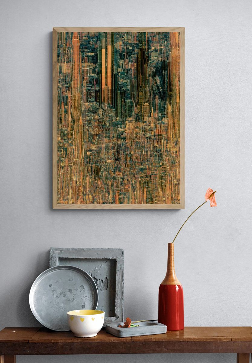 Urban Glitch Abstract Poster. — room view 3